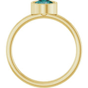 14K Yellow 6 mm Lab-Grown Alexandrite Ring