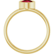 14K Yellow 6 mm Lab-Grown Ruby Ring
