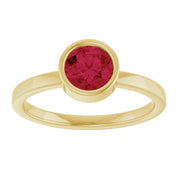 14K Yellow 6 mm Lab-Grown Ruby Ring