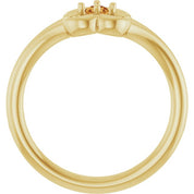 14K Yellow Natural Citrine Youth Flower Ring