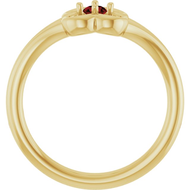 14K Yellow Natural Mozambique Garnet Youth Flower Ring