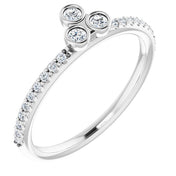 Platinum 1/5 CTW Natural Diamond Stackable Ring
