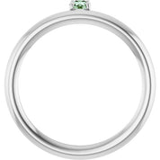 14K White Lab-Grown Alexandrite Stackable Ring