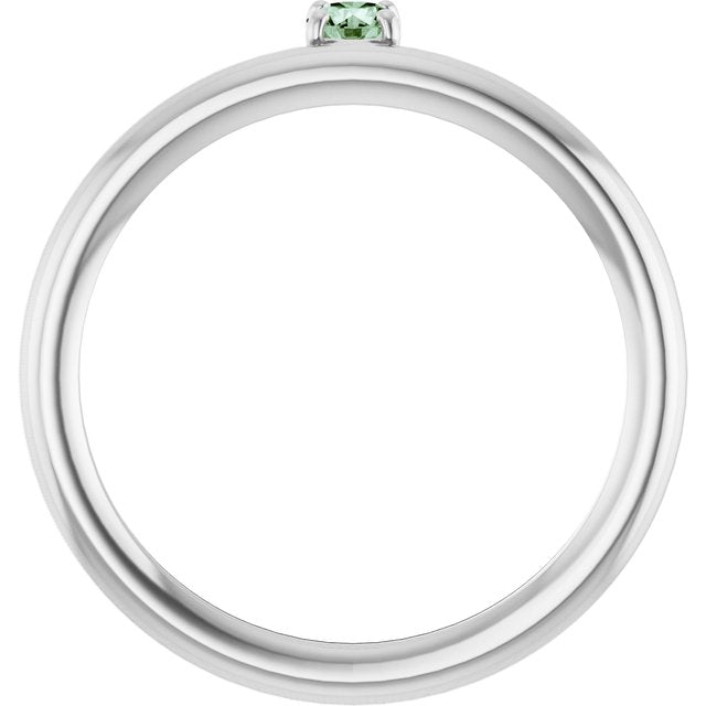 14K White Lab-Grown Alexandrite Stackable Ring