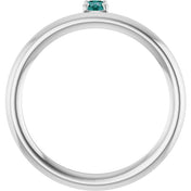 14K White Lab-Grown Alexandrite Stackable Ring