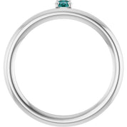 14K White Lab-Grown Alexandrite Stackable Ring