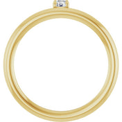 14K Yellow 1/10 CT Natural Diamond Stackable Ring