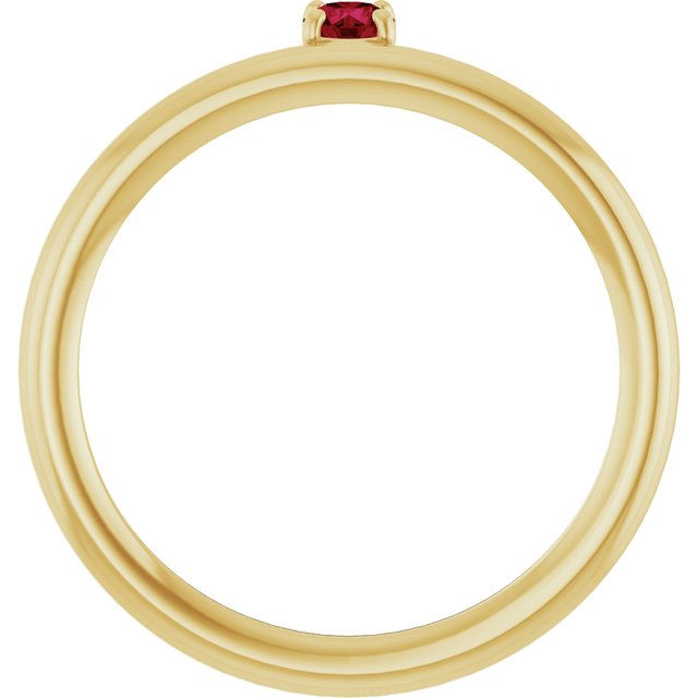 14K Yellow Lab-Grown Ruby Stackable Ring
