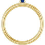 14K Yellow Natural Blue Sapphire Stackable Ring