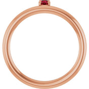 14K Rose Lab-Grown Ruby Stackable Ring