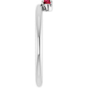 14K White Lab-Grown Ruby Stackable Ring