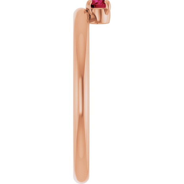 14K Rose Natural Ruby Stackable Ring