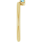 14K Yellow Natural Aquamarine Stackable Ring