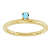 14K Yellow Natural Aquamarine Stackable Ring