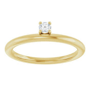 14K Yellow 1/10 CT Lab-Grown Diamond Stackable Ring