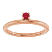 14K Rose Lab-Grown Ruby Stackable Ring