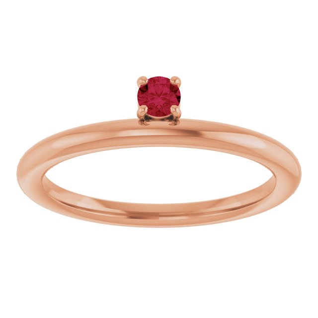 14K Rose Lab-Grown Ruby Stackable Ring