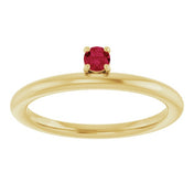 14K Yellow Lab-Grown Ruby Stackable Ring