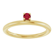 14K Yellow Lab-Grown Ruby Stackable Ring