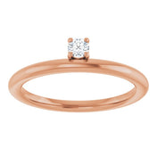 14K Rose 1/10 CT Natural Diamond Stackable Ring