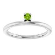 Sterling Silver Imitation Peridot Stackable Ring