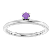 Sterling Silver Imitation Amethyst Stackable Ring