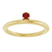 14K Yellow Natural Mozambique Garnet Stackable Ring
