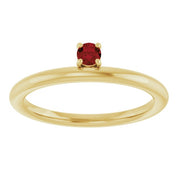 14K Yellow Natural Mozambique Garnet Stackable Ring
