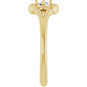 14K Yellow .06 CT Natural Diamond Youth Flower Ring