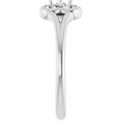 14K White .06 CT Natural Diamond Youth Flower Ring