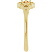 14K Yellow Natural Citrine Youth Flower Ring