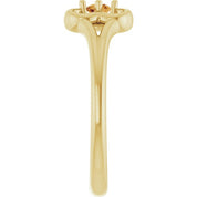 14K Yellow Natural Citrine Youth Flower Ring