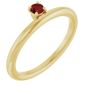 14K Yellow Natural Mozambique Garnet Stackable Ring