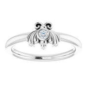 Sterling Silver .04 CTW Natural Diamond Bee Youth Ring