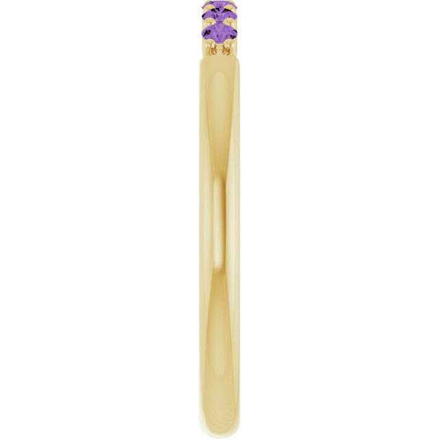 14K Yellow Natural Amethyst Stackable Ring