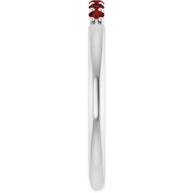 Sterling Silver Natural Mozambique Garnet Stackable Ring