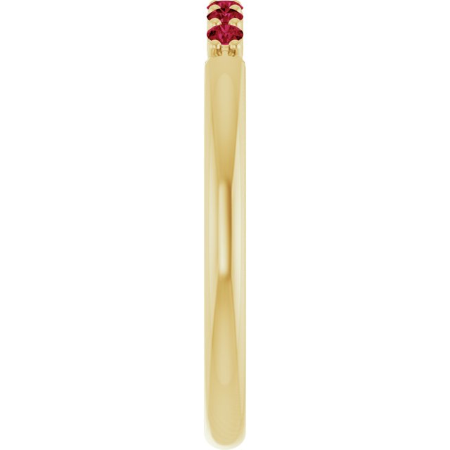 14K Yellow Natural Ruby Stackable Ring