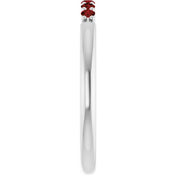 14K White Natural Mozambique Garnet Stackable Ring