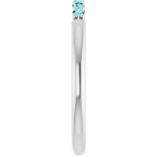 Platinum Natural Blue Zircon Stackable Ring