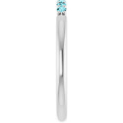 Sterling Silver Natural Blue Zircon Stackable Ring