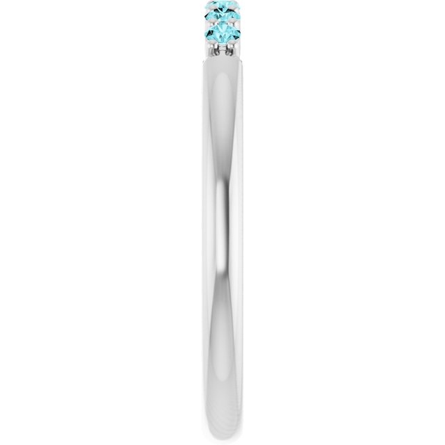 Sterling Silver Natural Blue Zircon Stackable Ring
