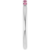 Sterling Silver Natural Pink Tourmaline Stackable Ring