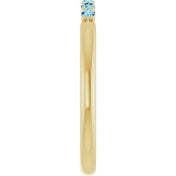 14K Yellow Natural Aquamarine Stackable Ring