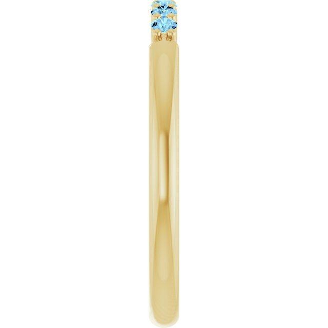 14K Yellow Natural Aquamarine Stackable Ring