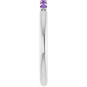Sterling Silver Natural Amethyst Stackable Ring