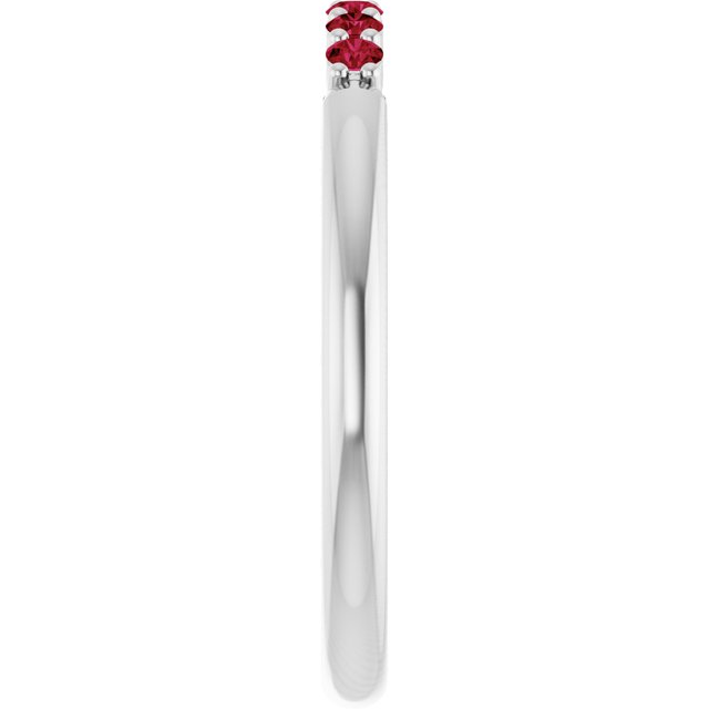 Platinum Natural Ruby Stackable Ring