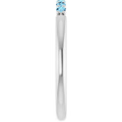 Sterling Silver Natural Aquamarine Stackable Ring