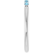 Sterling Silver Natural Aquamarine Stackable Ring