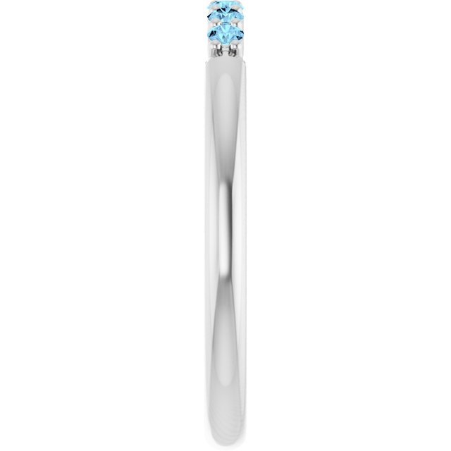 Sterling Silver Natural Aquamarine Stackable Ring