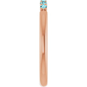 14K Rose Natural Blue Zircon Stackable Ring